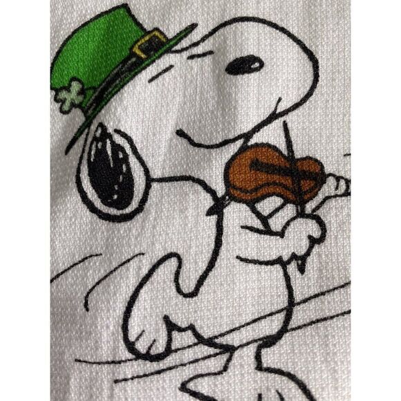 2 Pack Peanuts Rae Dunn Snoopy Woodstock LUCKY ME St Patrick Day Kitchen Towels - Picture 3 of 12